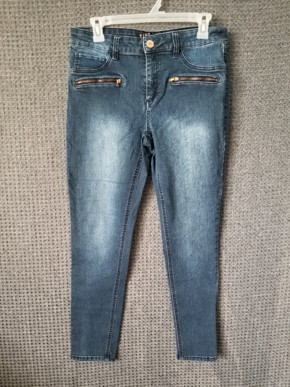 Tinseltown Ankle Crop Stretch Jeans Zipper Pockets 11
